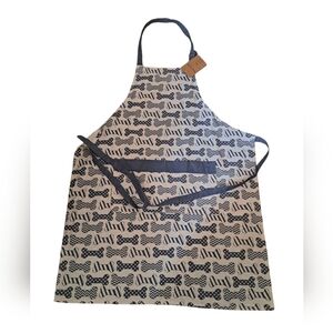STUDIO KITCHEN all over DOG BONES cotton apron tie waist pockets groomer dog Mom